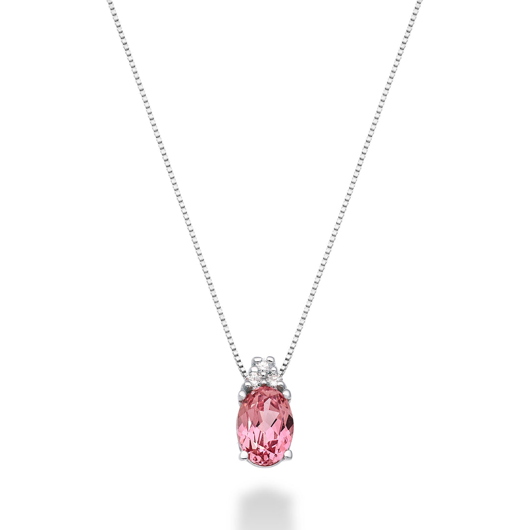 Nihama cl 18k oval pink safir 7x5 ct.0.80 dia ct.0.045 ND5055O4ZFRP