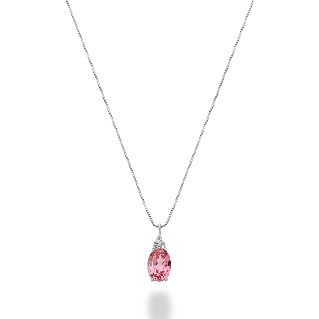 Nihama cl 18k oval pink safir 6x4 med tre diamanter ND5188O4ZFRP