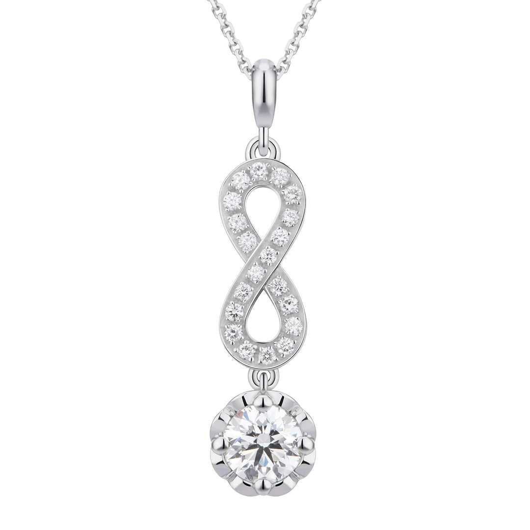 Colar fm do World Diamond Group pave infinito e ct central. 0,14-0,20 PLFM008ADI2-19015110010
