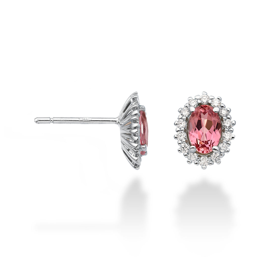 Mikiko nebo 18k oválný růžový safír 6x4 ct.1,20 pr. 0,26 ct MO5068O4ZFRP