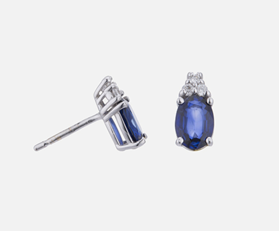 Nihama or 18k oval sapphire 7x5 ct.1.60 dia ct.0.09 NO5034O4ZFD