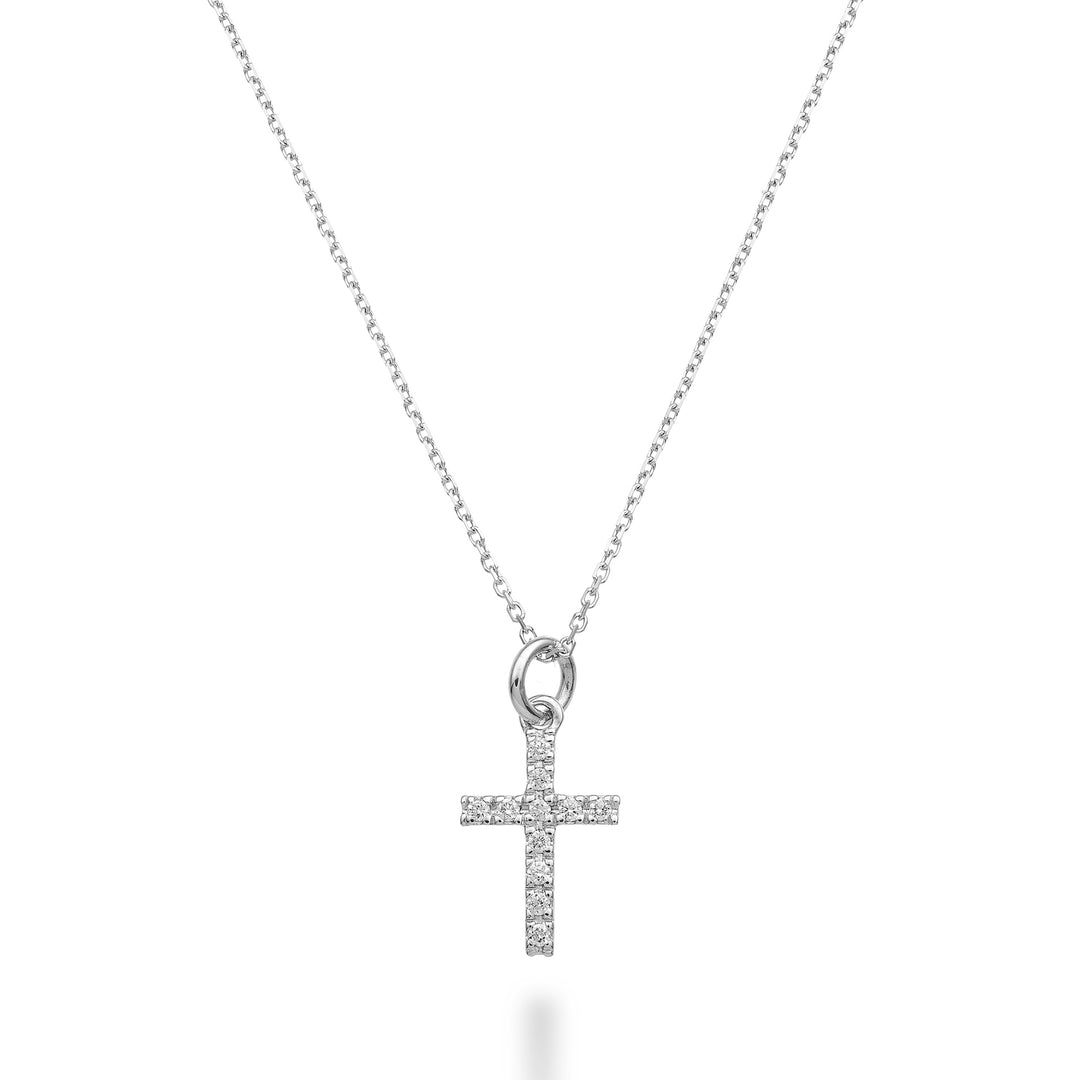 World Diamond Group ketting 18k witgouden kruisdiam. ct.0,05 GCROCE05CLO4