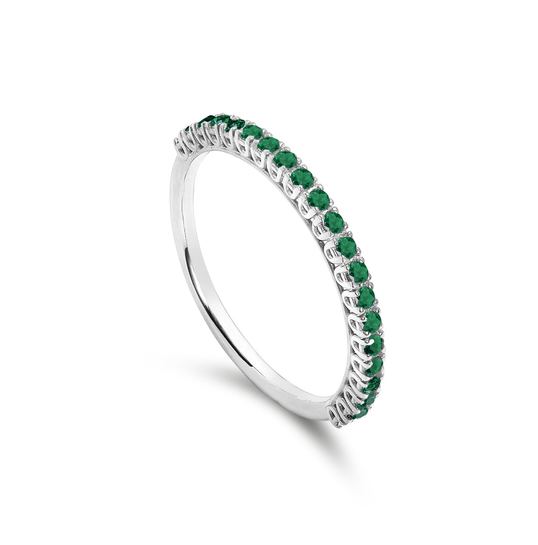Mikiko an 18k ct.0.25 con esmeraldas naturales MA5088O4SMN