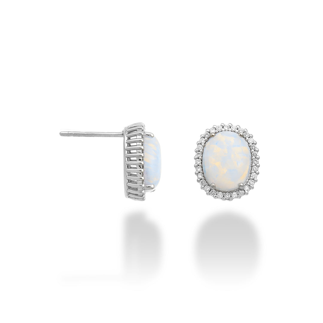 Nihama veya 9k opal oval kabaşon 10x8 kontur pırlantalı NO5175R4OP
