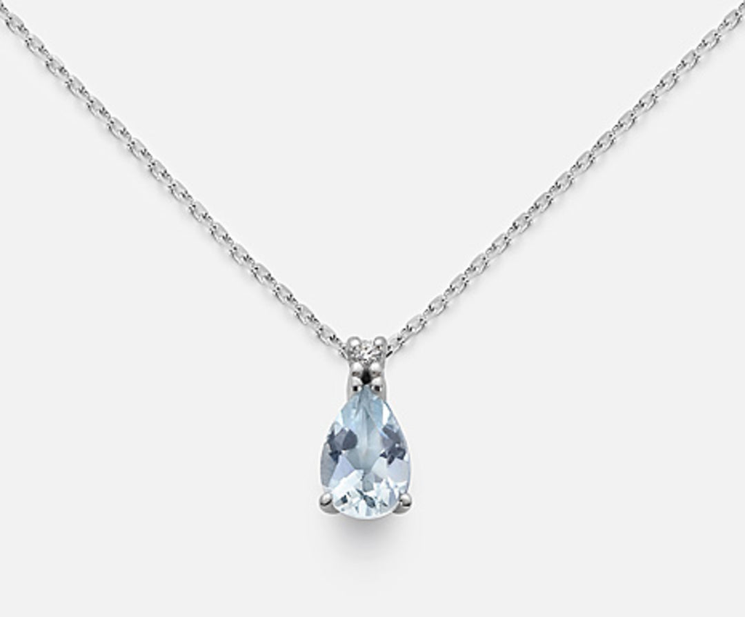 Nihama cl 18k akvamarin drop 6x4 ct.0,30 diam. ct.0,01 ND5037O4AM