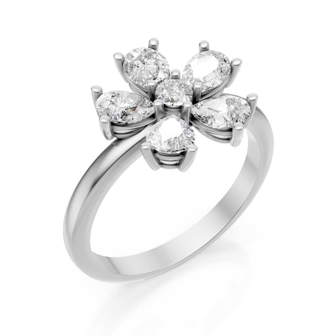 Golay bloemenring vijf druppels diamant 0,20ct wit AMP568D020B-24303110056