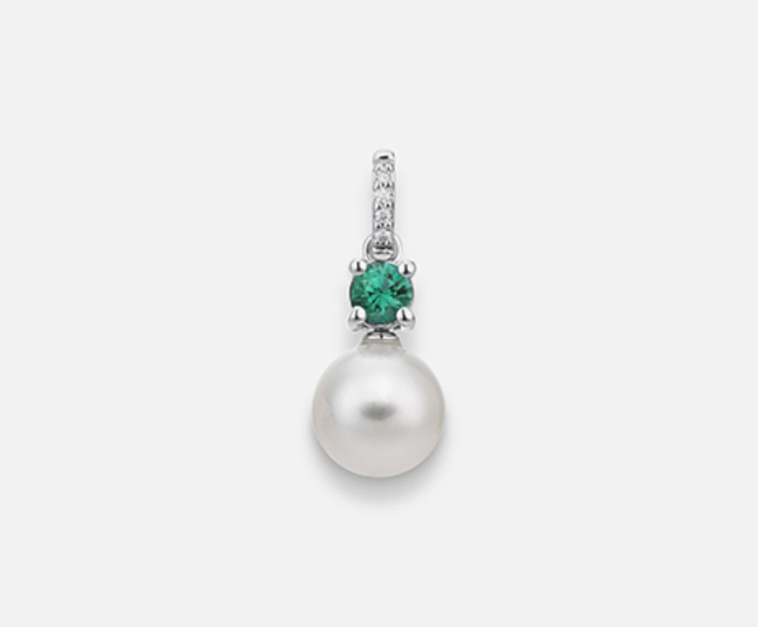 Mikiko PE 18 Karat FW 7,5/8 runder Smaragd mm3,5 ct.0,13 Dia ct.0,015 MP0401O4FABI075