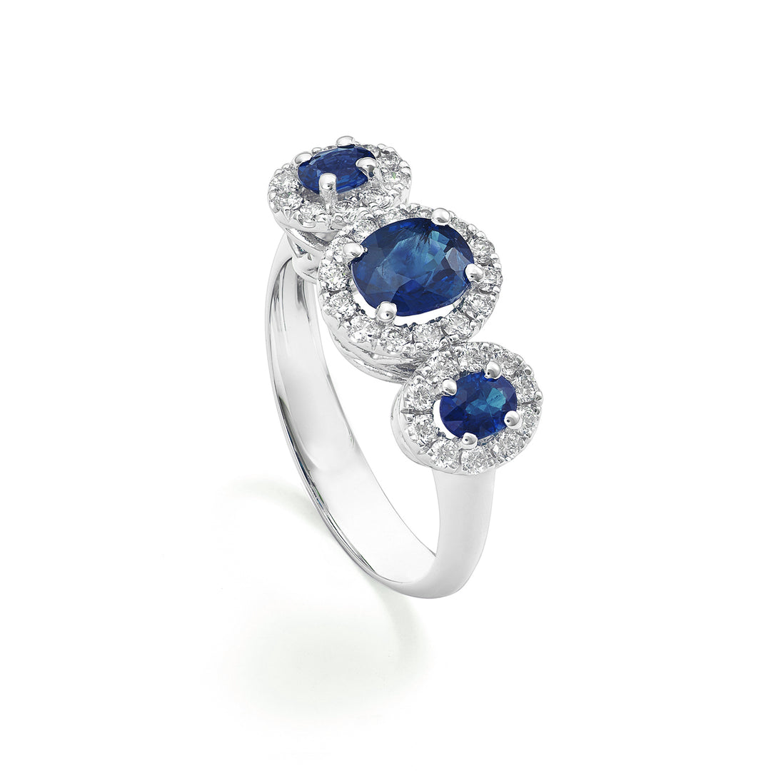 Golay sapphire trilogy ring 4x3 cents 6x5 cont. diamonds ACL3123DIZB56-24030110110
