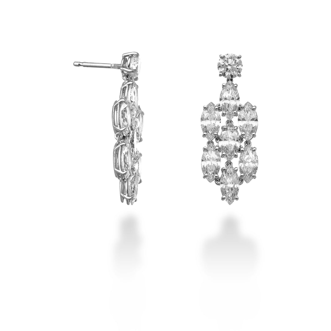 World Diamond Group marquise diamant dråbe øreringe OFMQ001DI-23027110010
