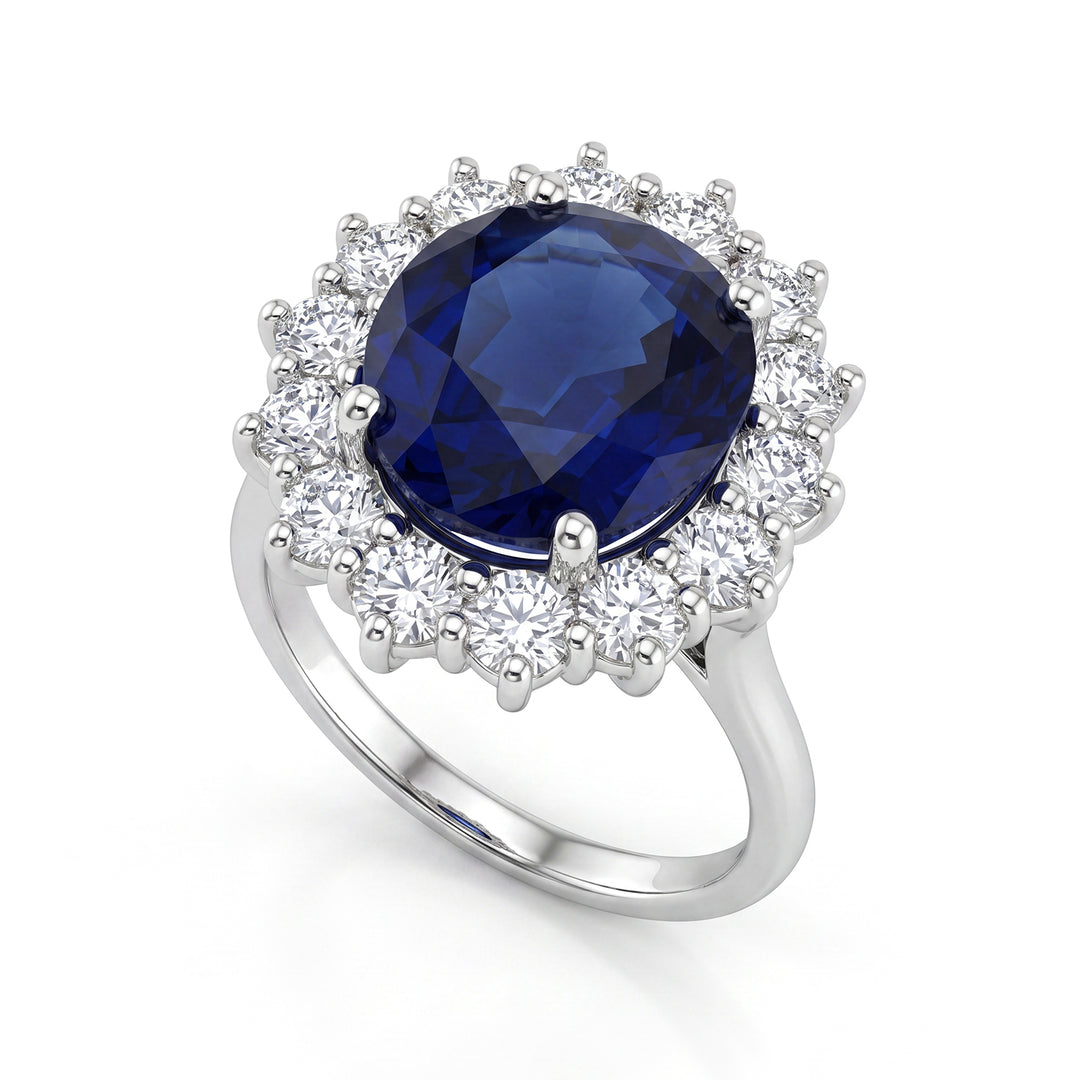 Bague Golay avec saphir 10x9 mm et contour brillant ACL102DIZB109-25304110124
