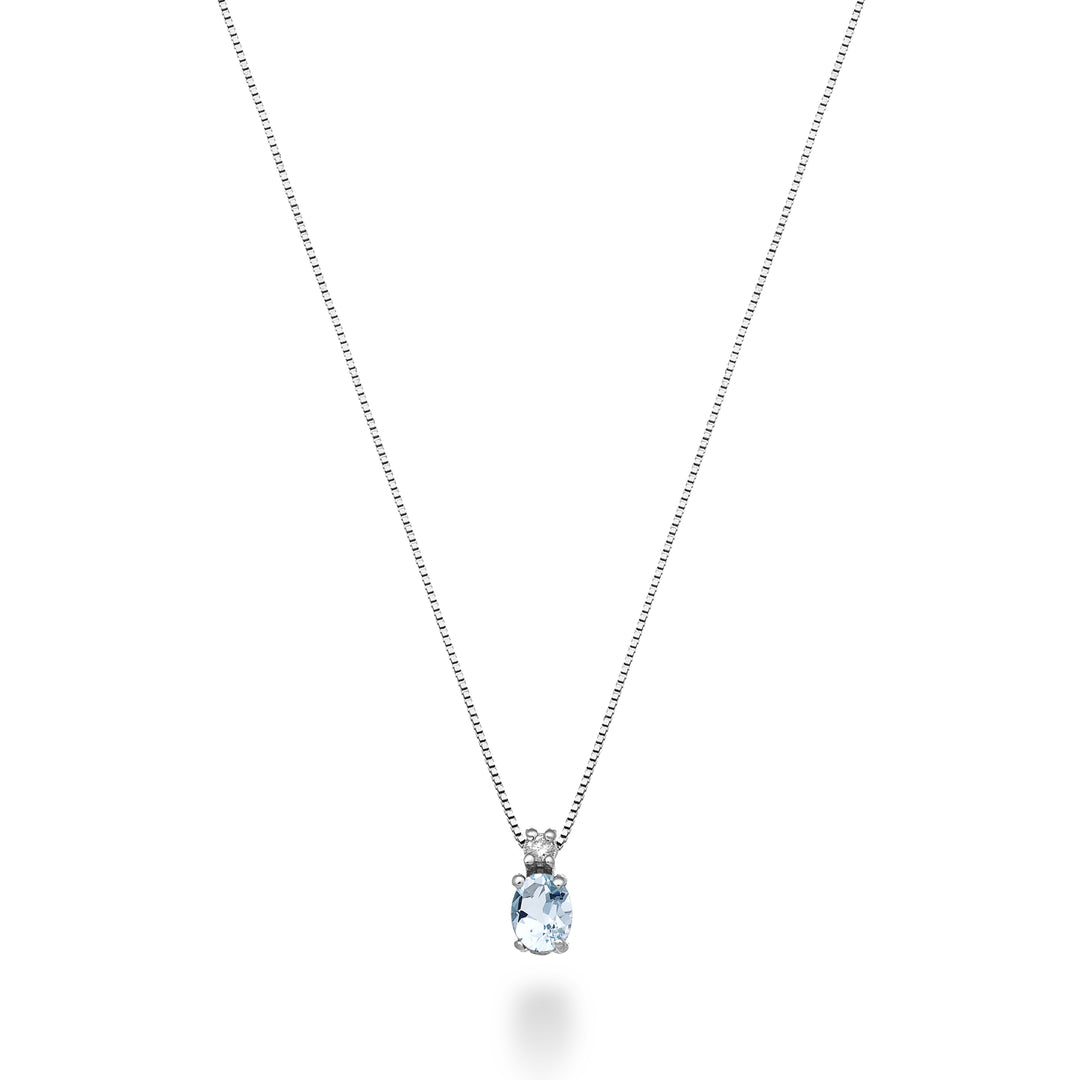 Mikiko cl 9k oval akvamarin 5x4 ct.0,30 diam. ct.0,01 MD5181R4AM