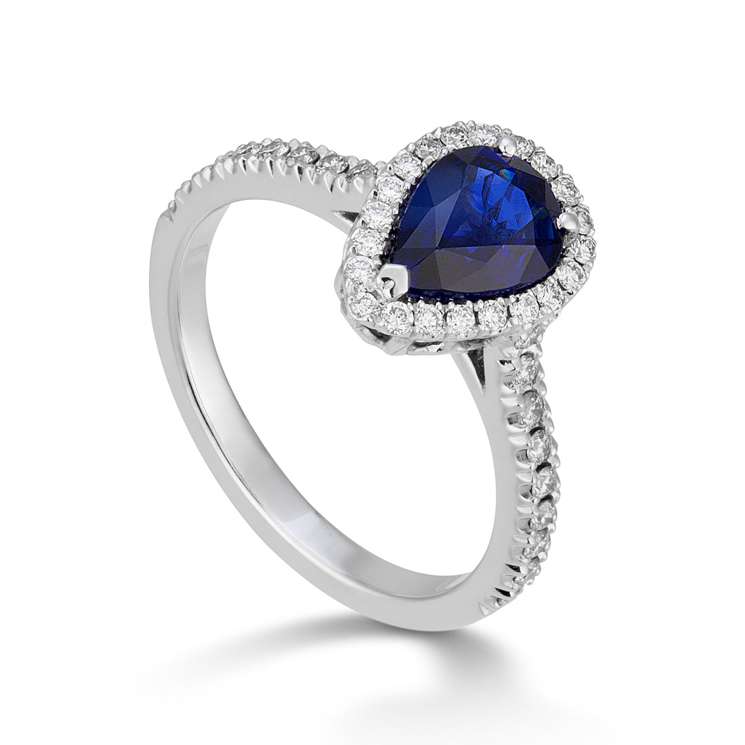 Golay diamantový a safírový prsten 6x8 slza ACLC085DIZB-21167110021