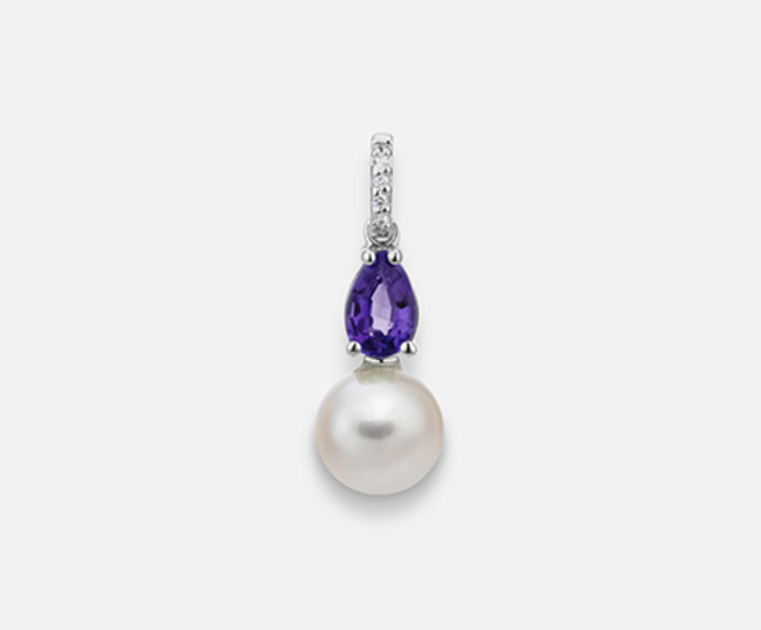 Nihama pe 18k fw 7.5/8 amethyst drop 6x4 ct.0.36 dia ct.0.015 NP0391O4FABI075