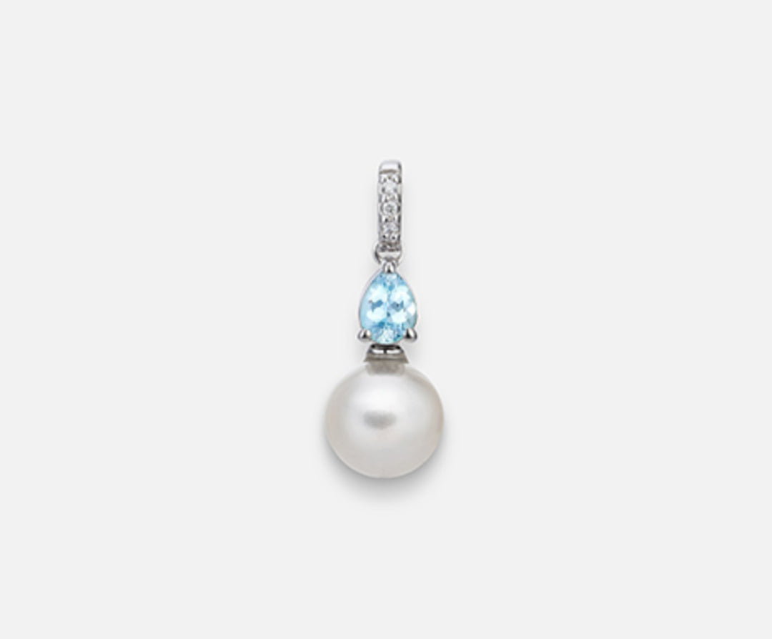 Nihama pe 18k fw 6.5/7 akvamarín drop 4x3 ct.0.13 dia ct.0.01 NP0389O4FABI065-AM