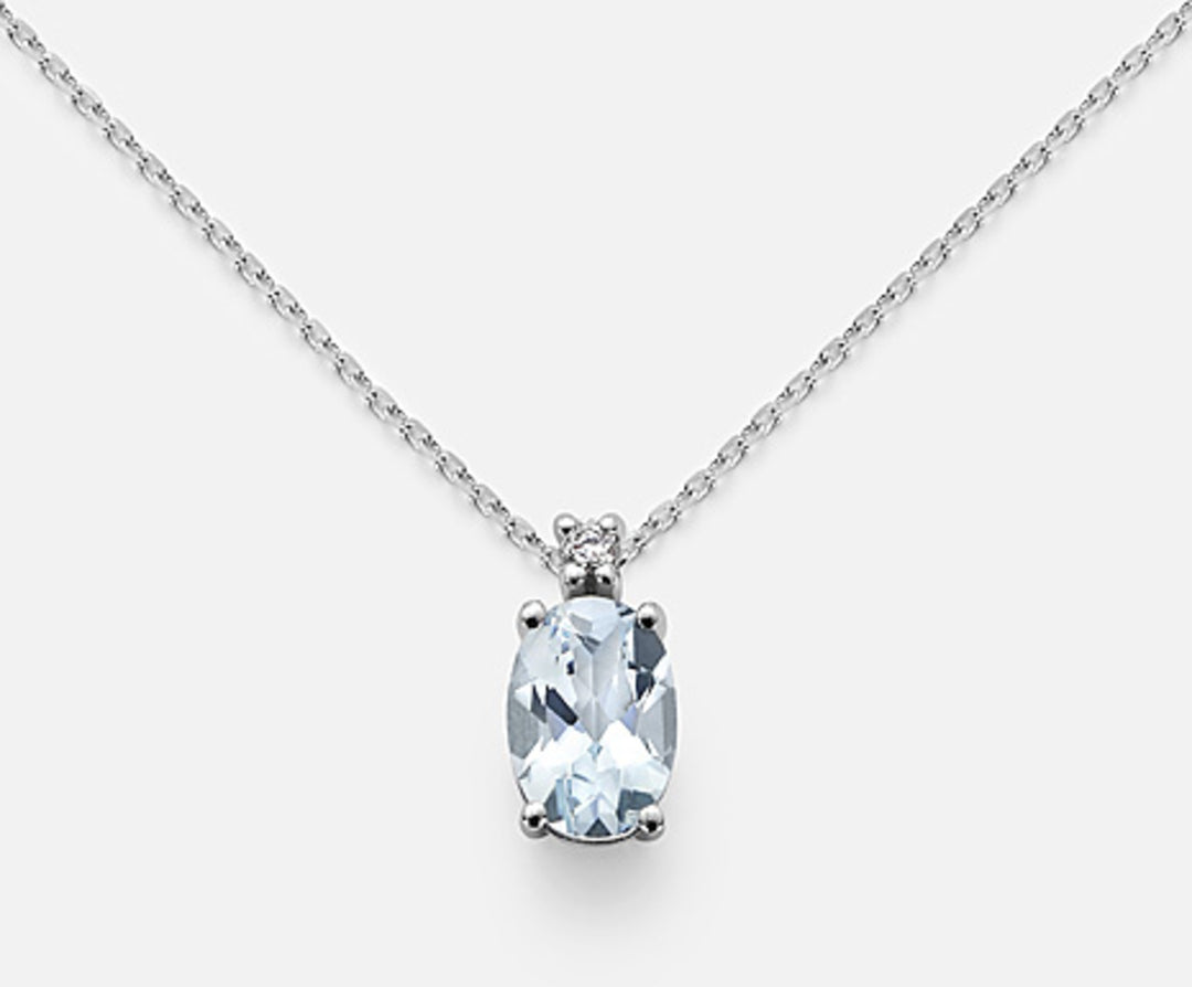 Nihama cl 9k oval akvamarin 7x5 ct.0,50 diam. ct.0.015 ND5035R4AM