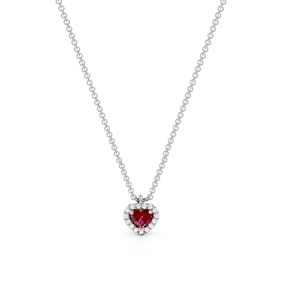 Collier Golay avec coeur central rubis avec contour PCT003DIRU1C-24304110058