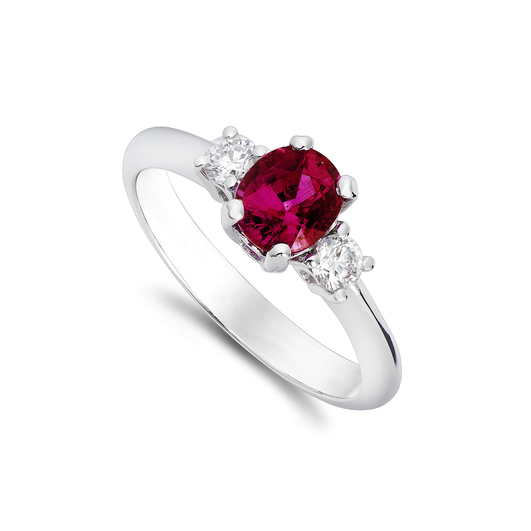 Anillo Golay con diamantes y rubí 5x6 ACL443DIRU-22335110019