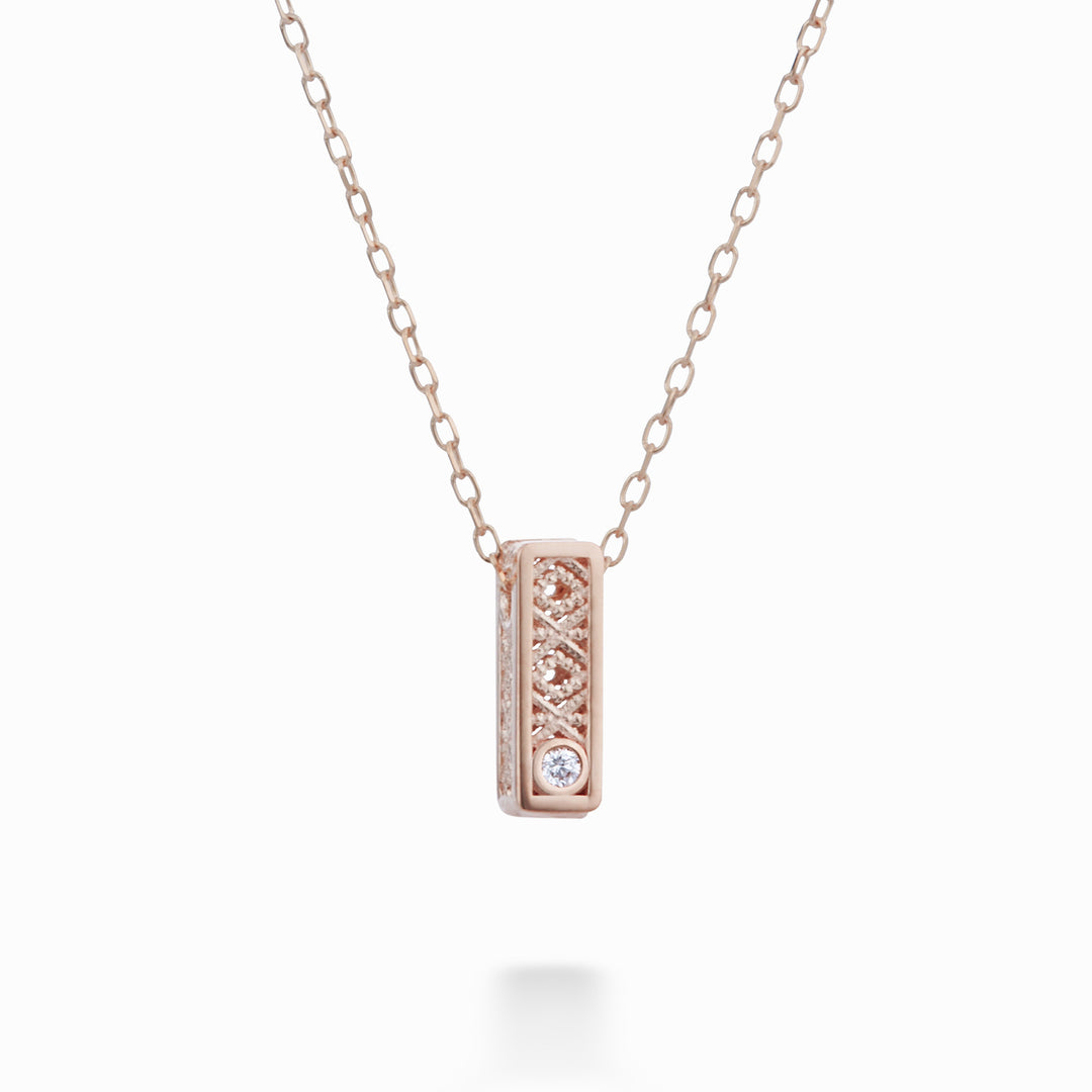 Mikiko cl 18k letter i rose gold halm. ct.0,01 MDLETHIUM3