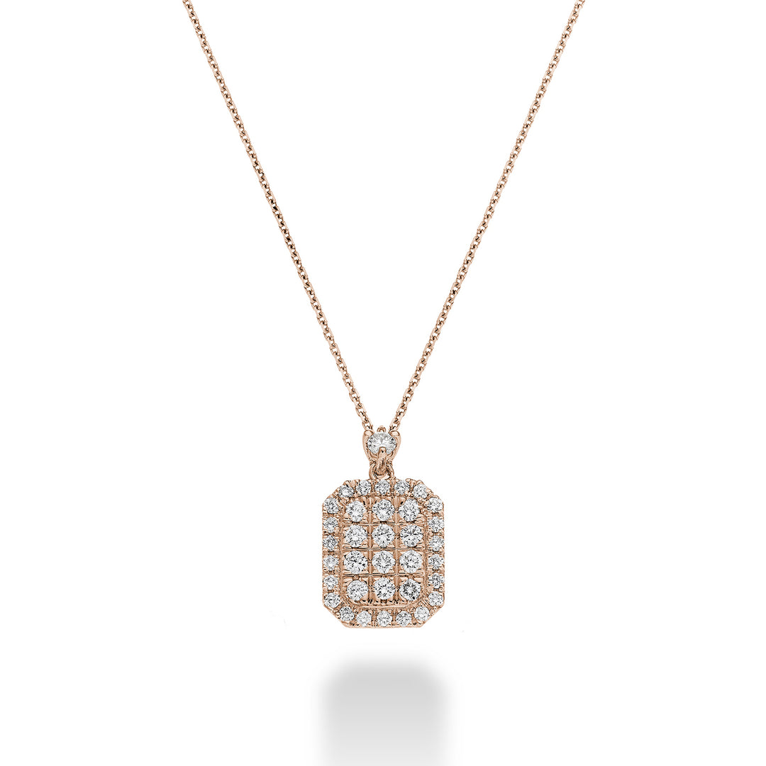 Choker cu mai multe pietre Golay formă octogonală aur roz GMPC001DIR-23053110054