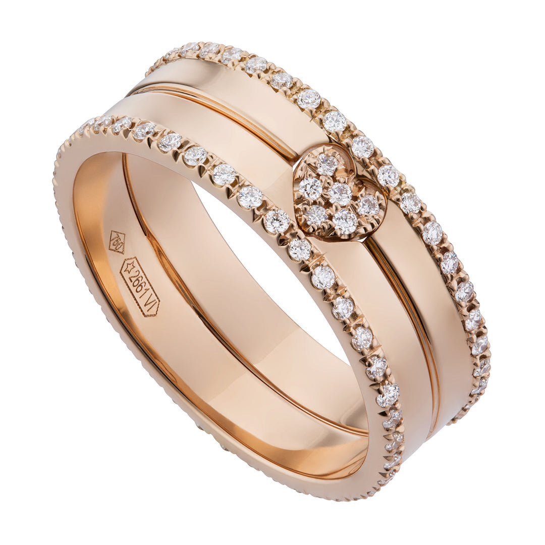 Golay gyűrű love me heart band gyémántok összesen ct. 0,46 AFC006DI-19010110016