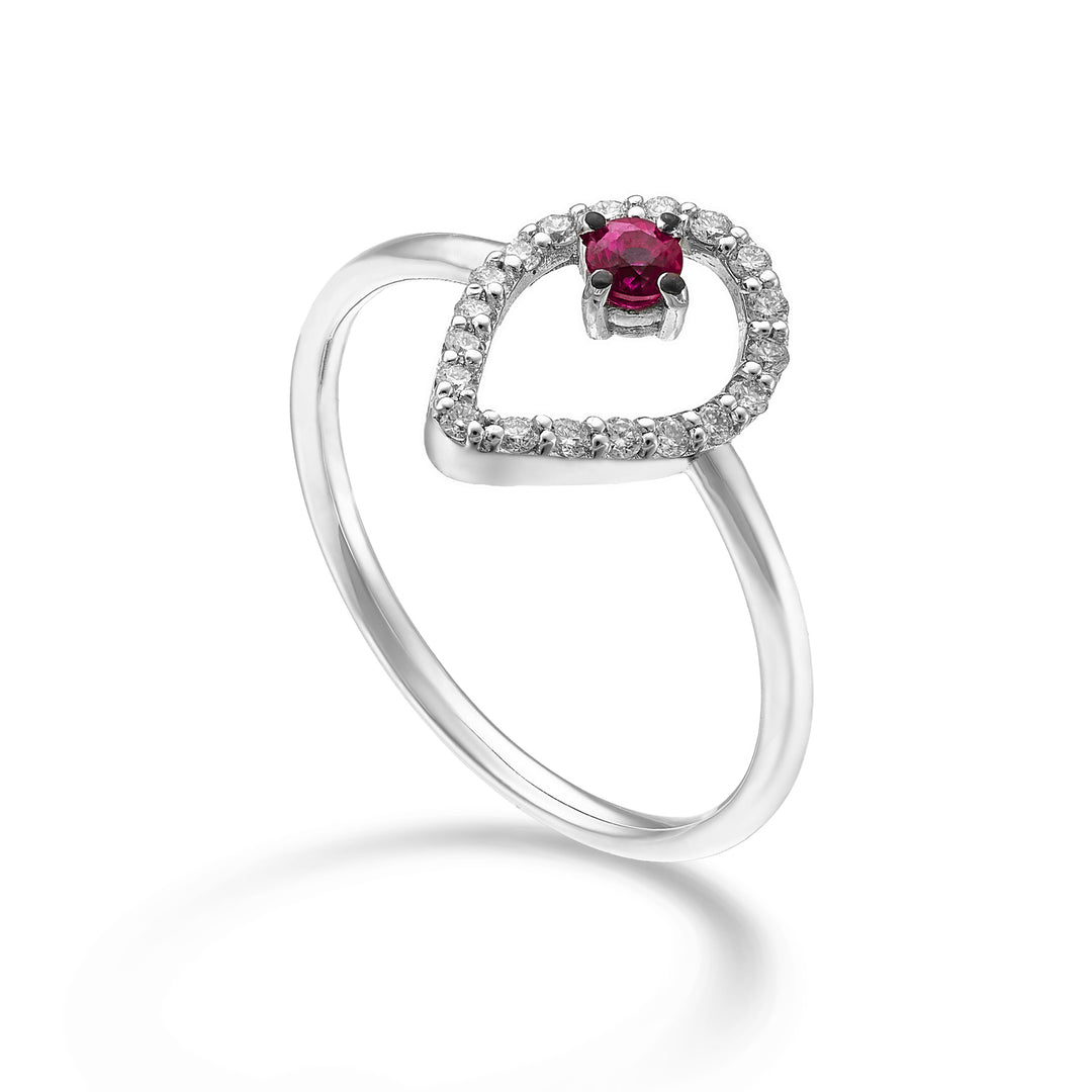 World Diamond Group een 18k "drop" robijn n. 0,11 ct diam. ct.0,14 GA5185O4RBN025