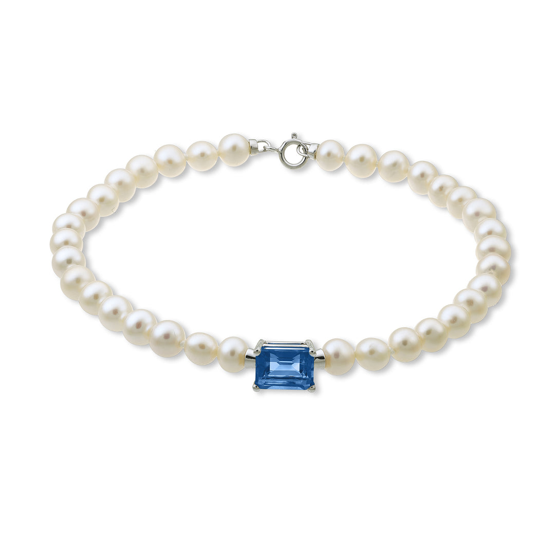 Nihama br 18k fw 5.5/6 topaze bleue de Londres oct. Bague ressort 6x8 ct.2,65 NB1016O4TPBL50