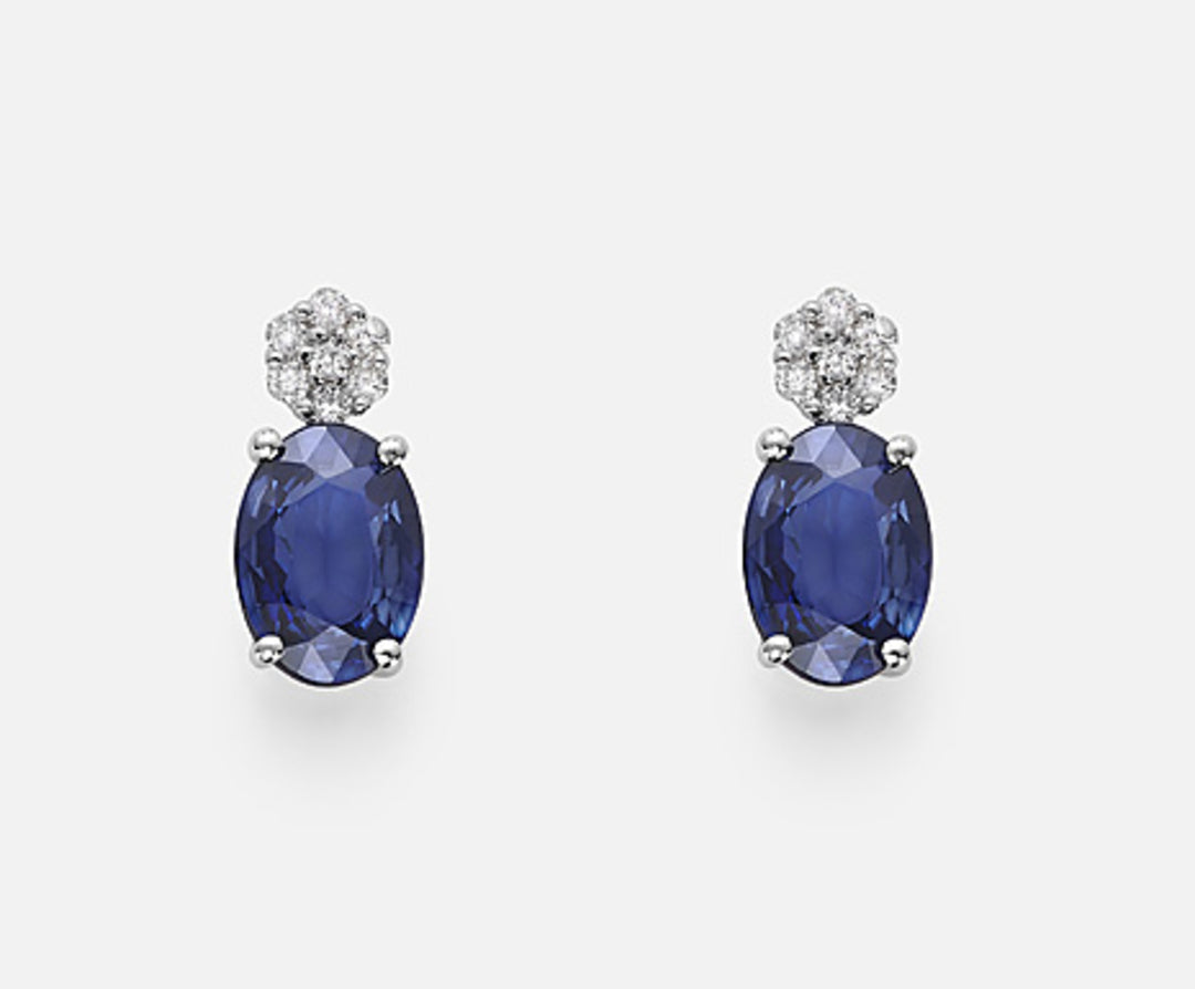 Nihama 或 18k 蓝宝石 No.椭圆形 7x5 ct.2.10 直径ct。 0.08 NO5014O4ZFN210