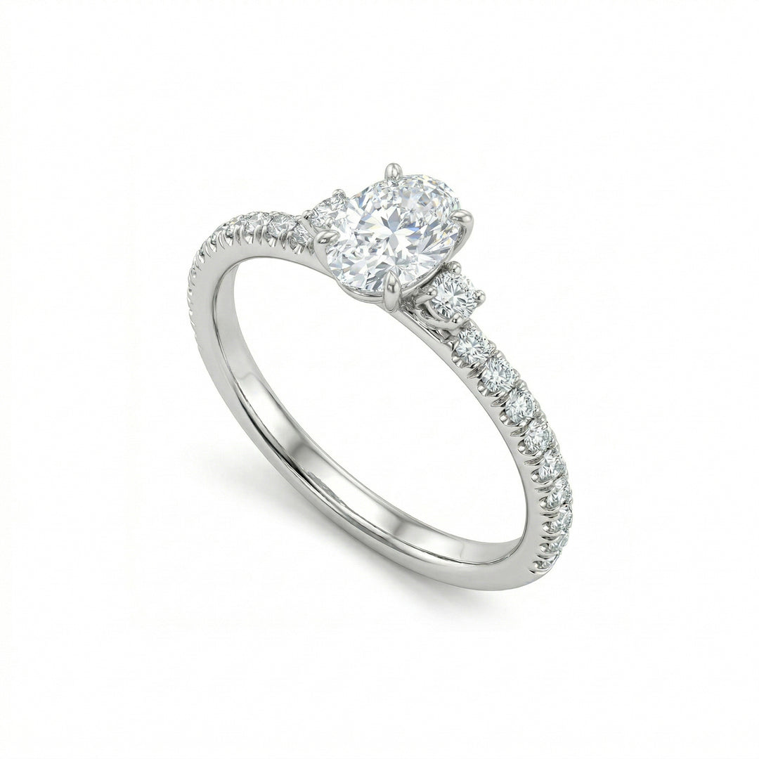 Anillo solitario Golay con óvalo AOVC017DI5-21110110023
