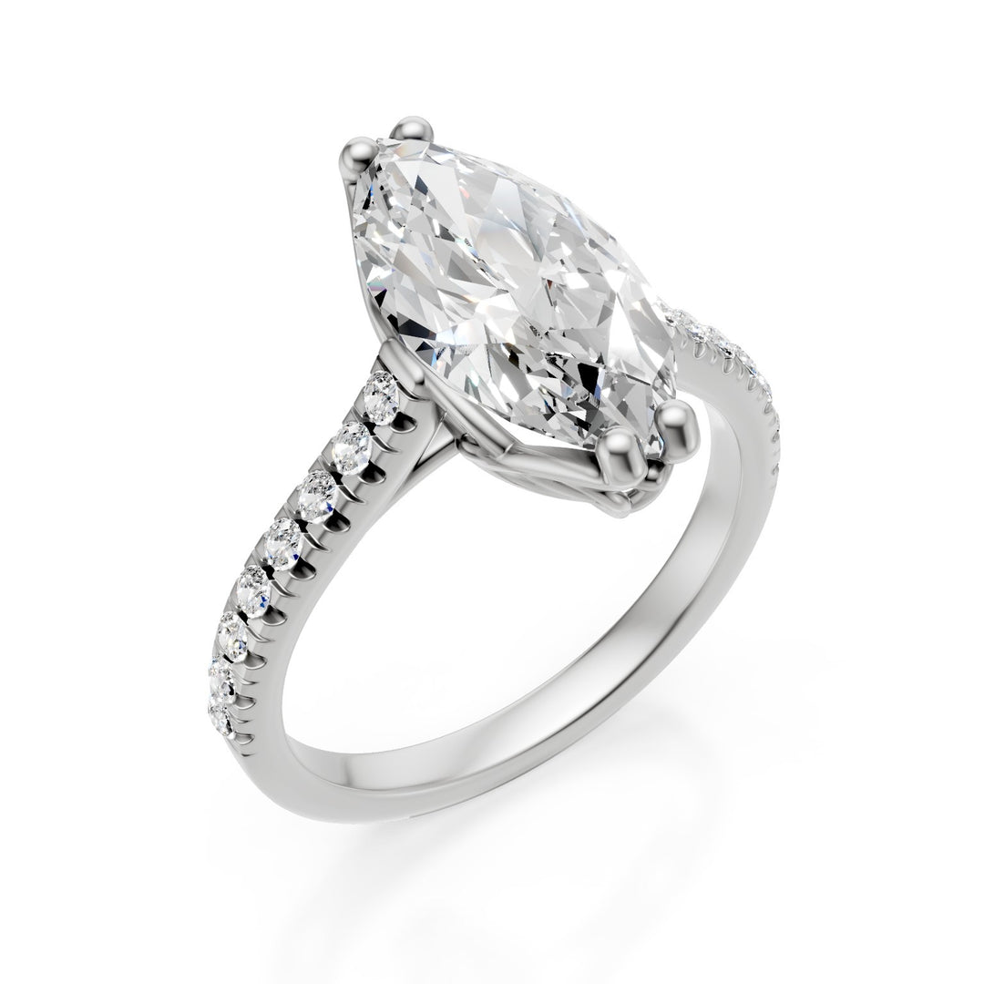 X-Diamond un laboratoire de 18 carats g.d. ct total. 2,76-cents. ct. 2.52 marquise - tige encastrée 0.24ct LXDAPU096O4MABI276