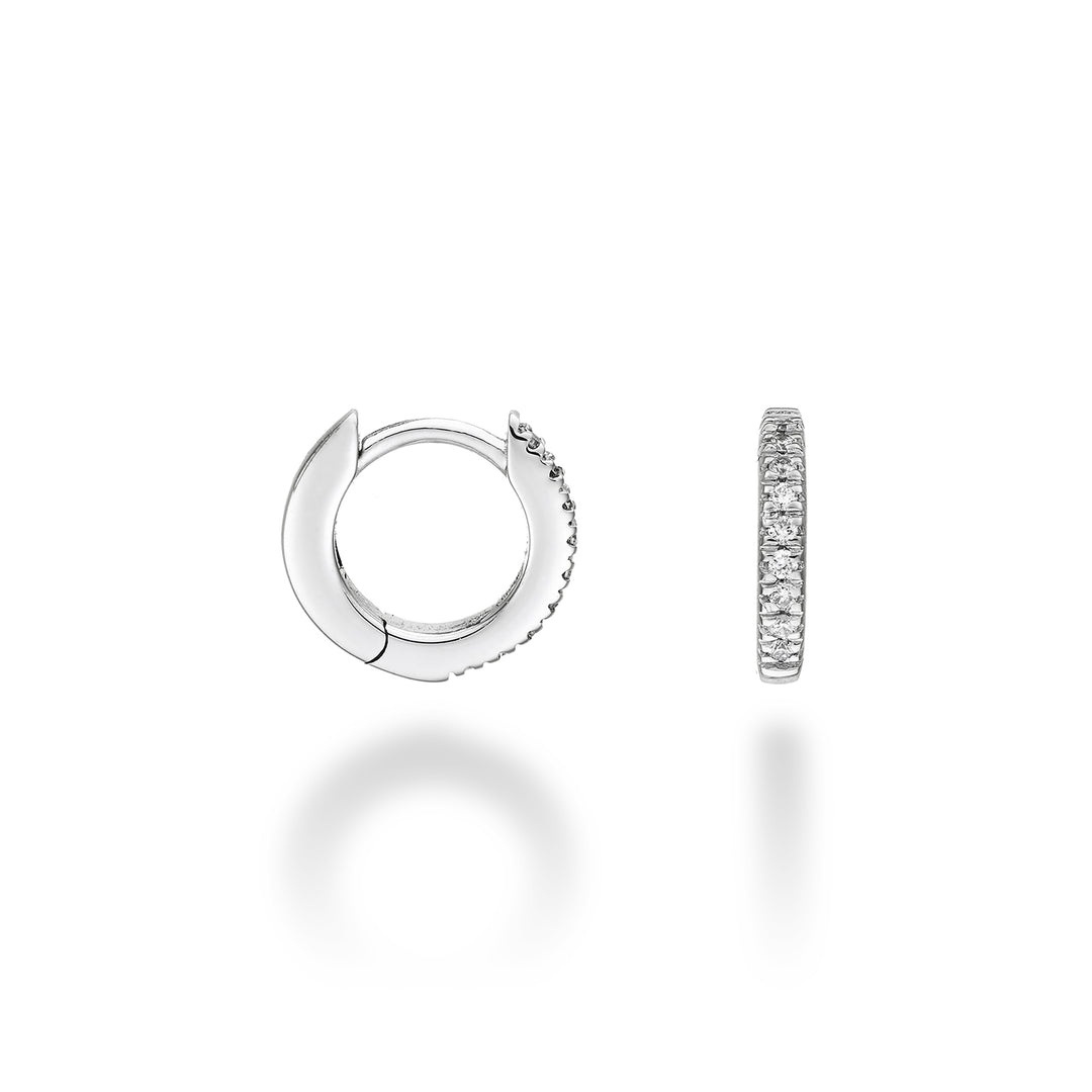 Mikiko eller 18k ct.0.09 storlek 1 vitguld diam. öster. 10mm MO5077O4BR009-1