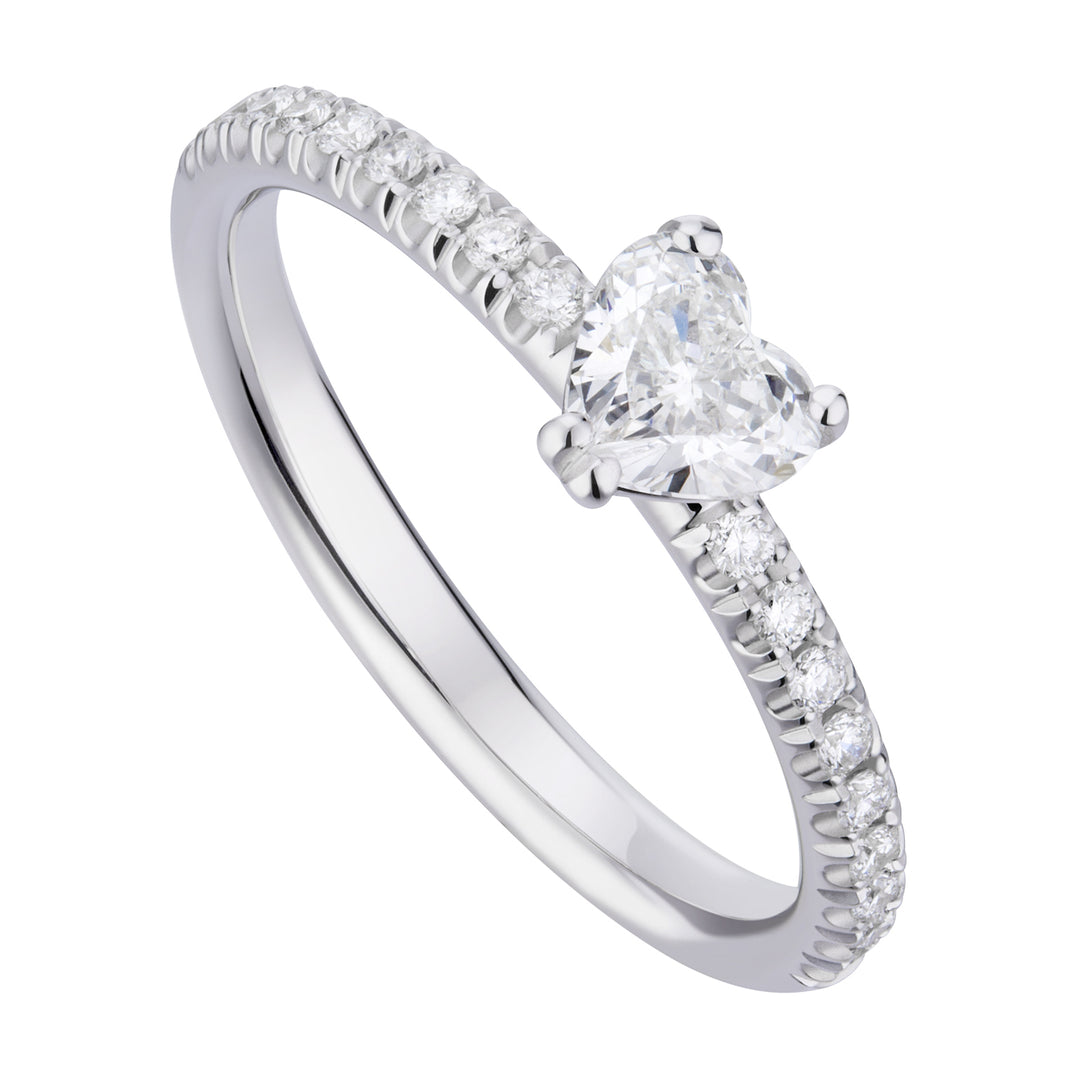 Πασιέντζα δαχτυλίδι World Diamond Group με καρδιά 0,25 καρατίων με εσοχή κορμού ACUC016DI25-19239110013
