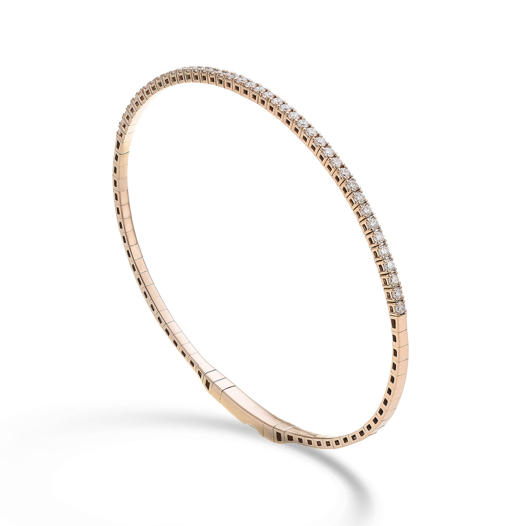 Tênis Golay br 18k flex meia volta diam. Ouro rosa 0,80 quilates 17 cm GBFLEX001DIO3