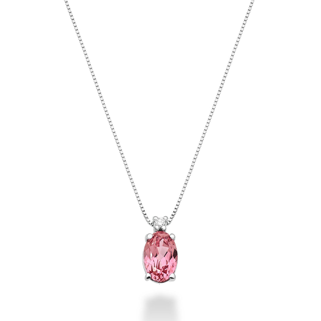 Mikiko cl 18k zafiro rosa ovalado 6x4 ct.0,60 diam. ct.0,01 MD5034O4ZFRP