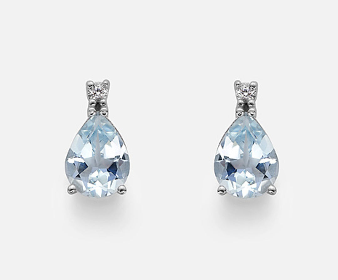 Mikiko sau picătură acvamarin 18k 8x6 ct.1,24 diam. 0,05 ct MO5028O4AM