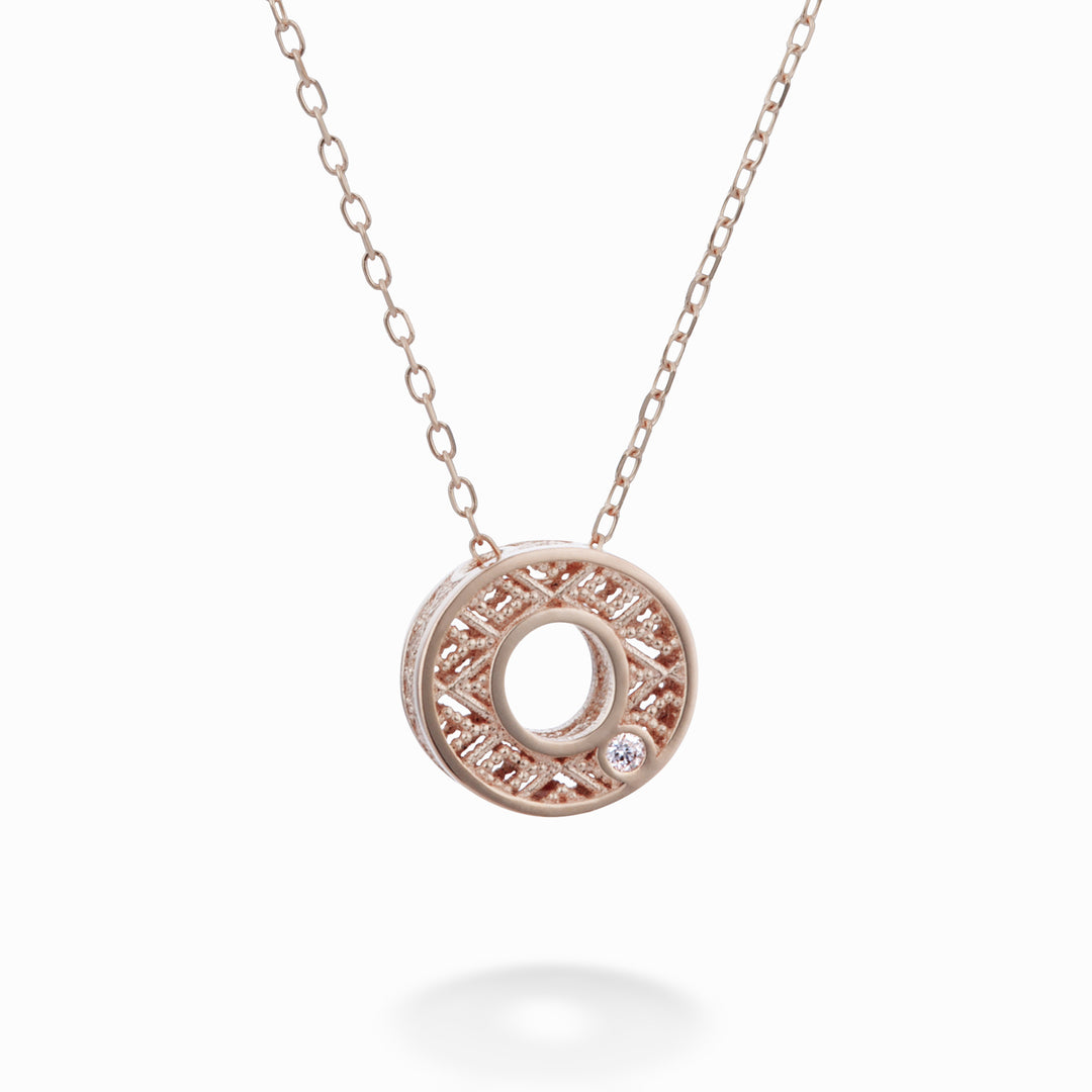 Nihama cl 18k Buchstabe O Roségold Durchm. ct.0,01 NDLETOO3