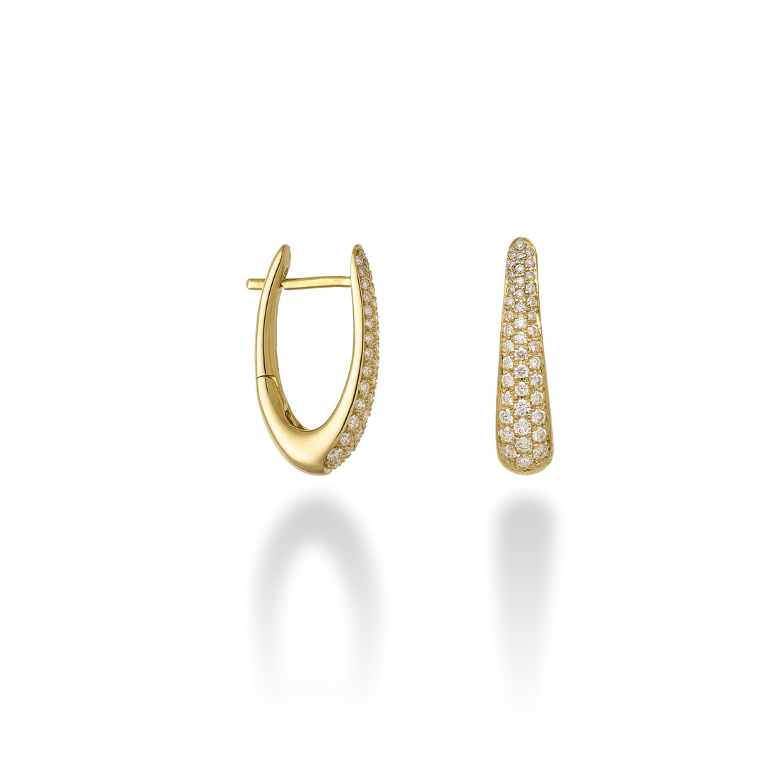 Pendientes con pavé ovalado Golay en oro amarillo ONE01G-24267110071