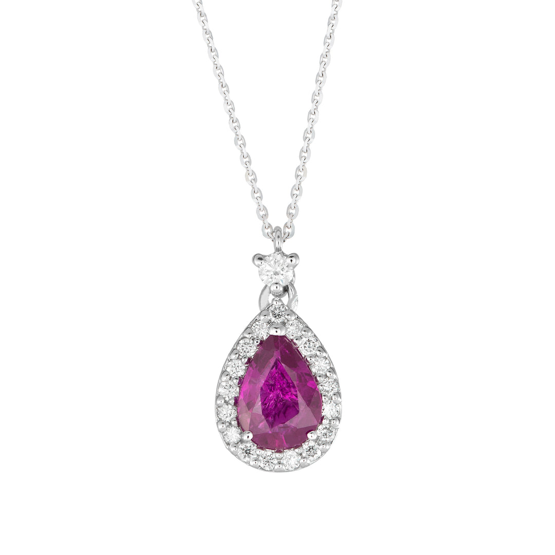 Golay pink sapphire pendant drop 7x5 and contour PCL032DIZP-23310110079