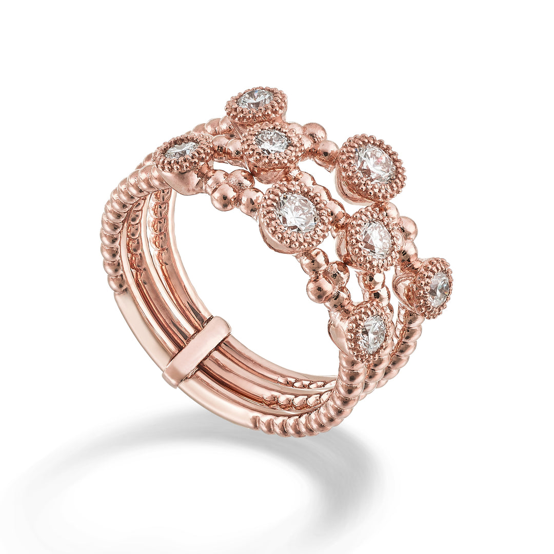 Golay an 18k 3 rader 8 innstillinger 0,76 ct rosa gull GANE053DIO3