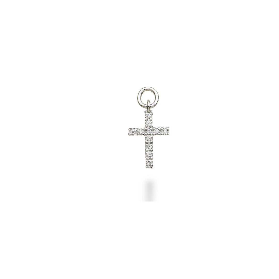 Charm World Diamond Group Cruce din aur alb de 18k diam. ct.0,05 GCROCE05CHO4