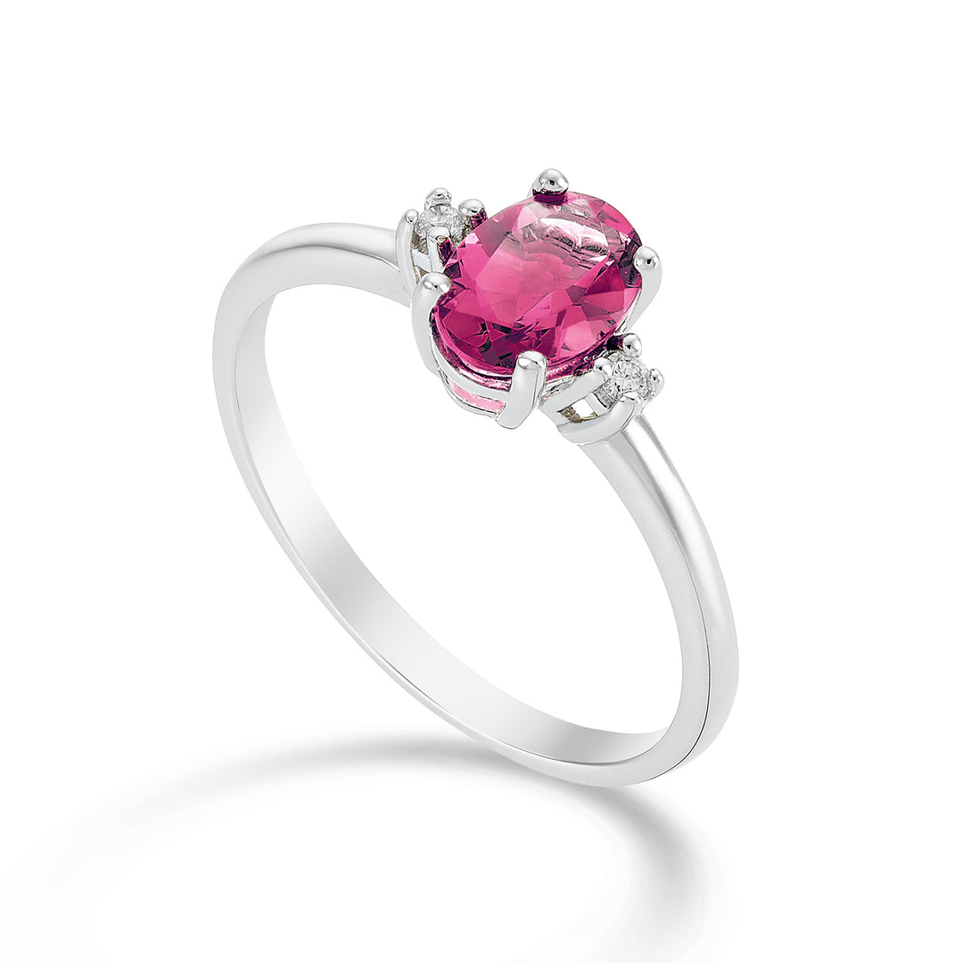 Mikiko en 18k oval pink topas 7x5 ct.0,80 diam. ct.0,03 MA5073O4TPPK