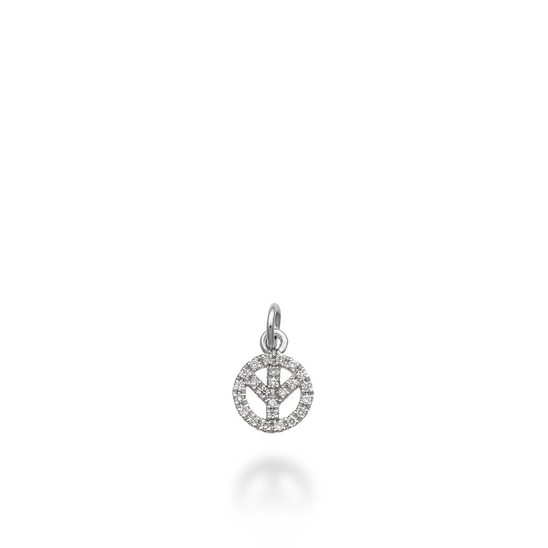 World Diamond Group peace symbol pendant 18k ct.0.09 g vs white gold GPEN6017DIO4