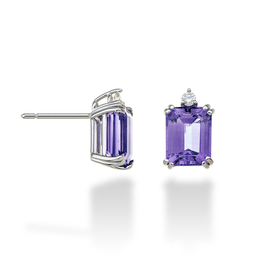 Nihama eller 18k oktagonal ametist 7x9 ct.4,00 diam. ct.0,08 NOCL090DIAMET4O4