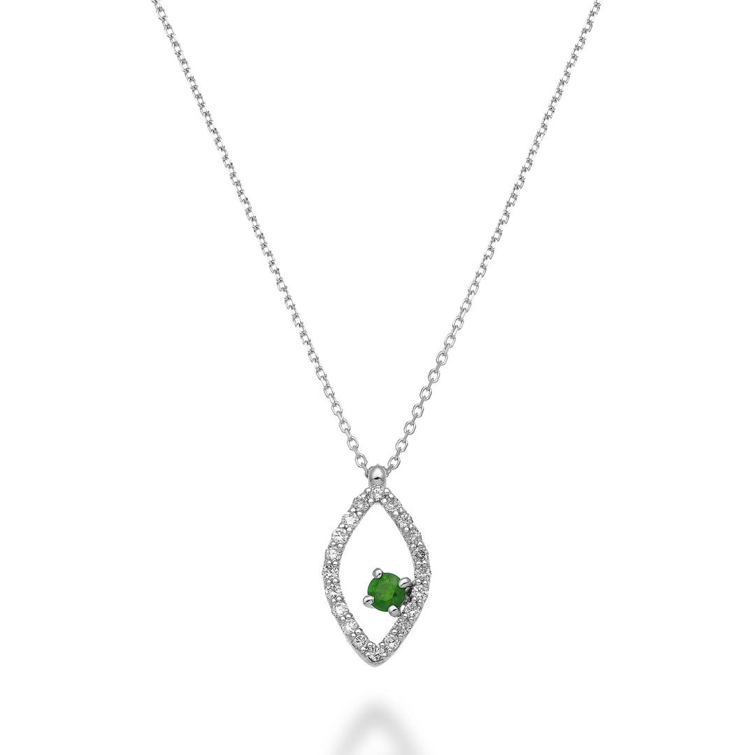 World Diamond Group cl 18k esmeralda "ojo" n. ct.0,07 diám. ct.0.15 GD5159O4SMN022