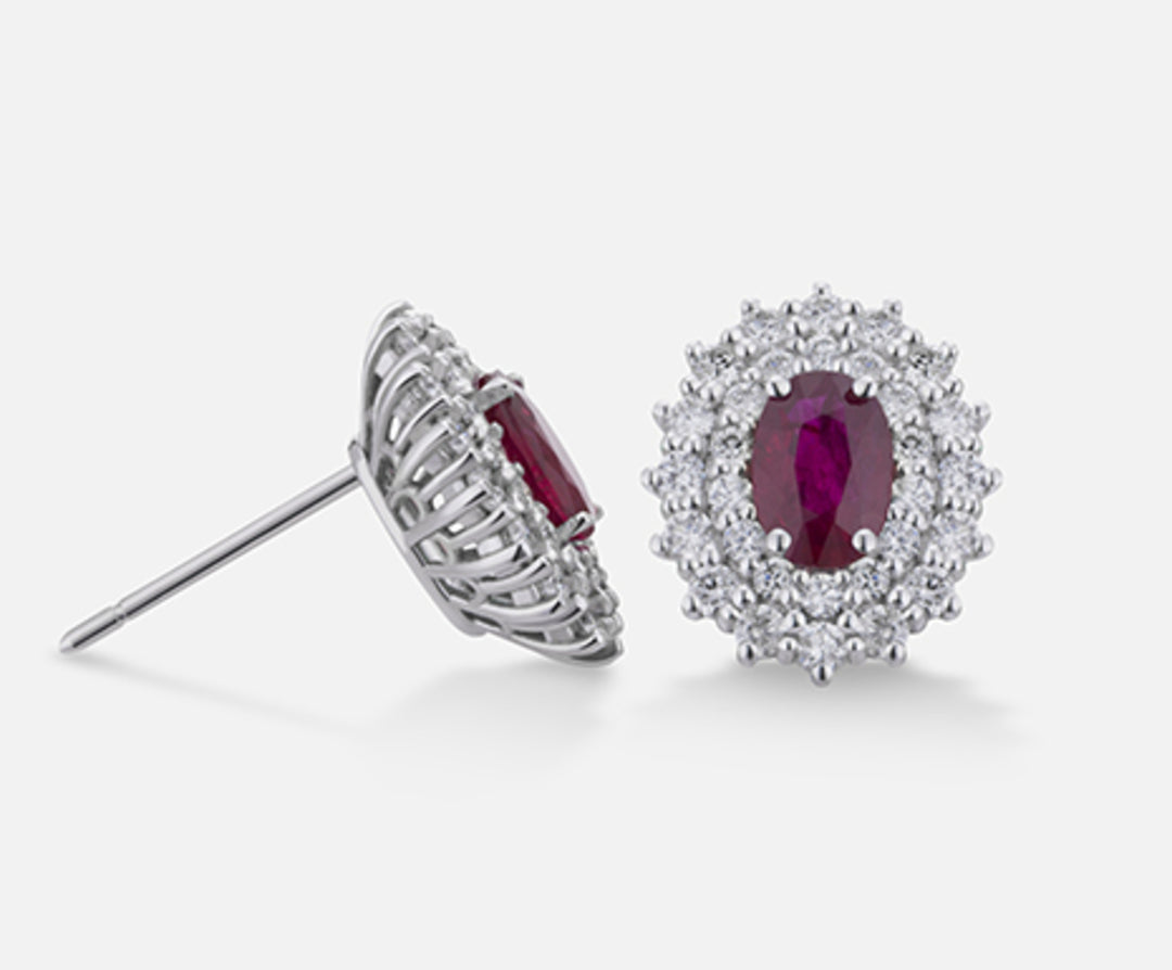Nihama eller 18k rubin n. oval 6x4 ct.1,04 dia ct.0,74 NO5039O4RBN104