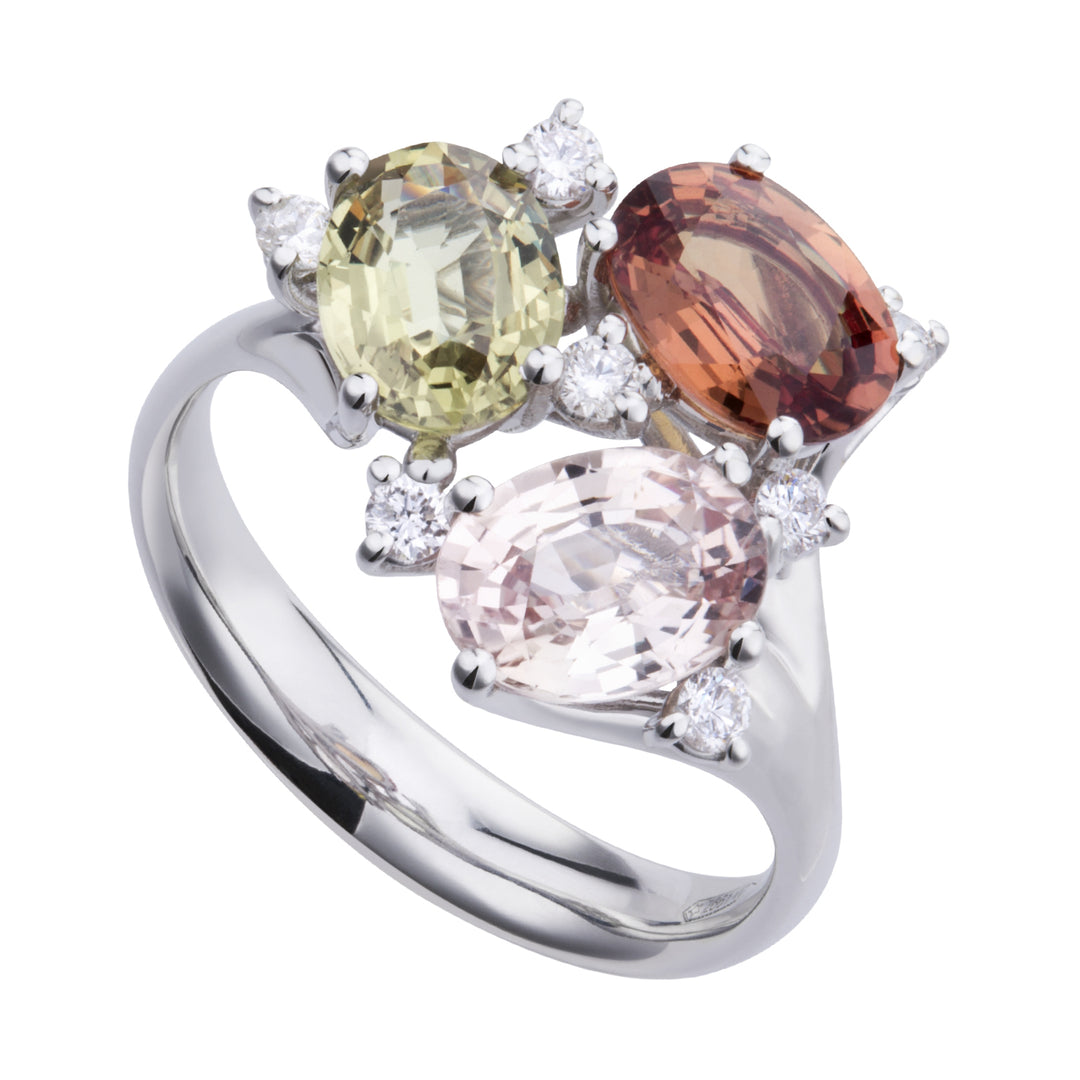 Anel da trilogia Golay com safiras multicoloridas 6x8 e ATRM001DIZMC1-20160110012