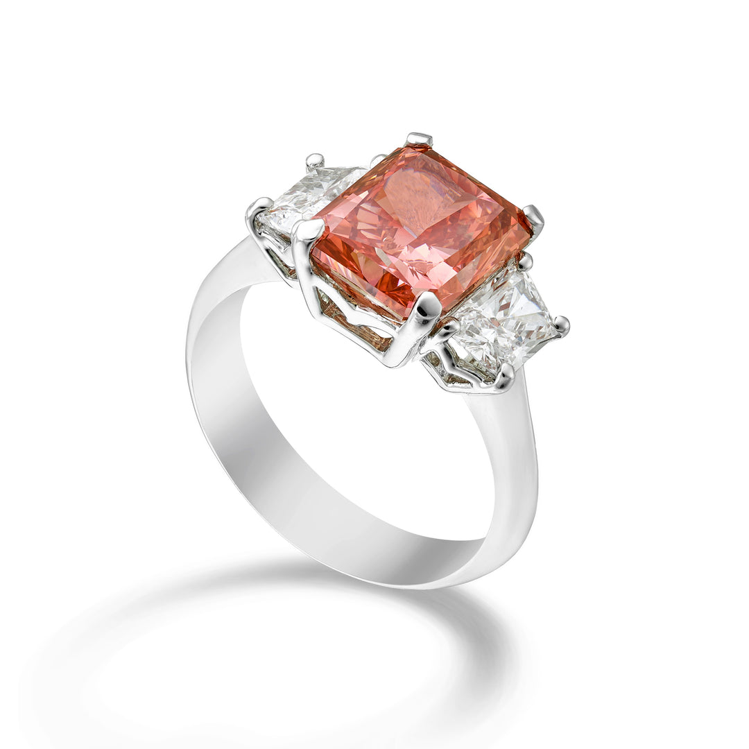X-Diamond ring xd 750 guld med central lgd rosa och diamanter