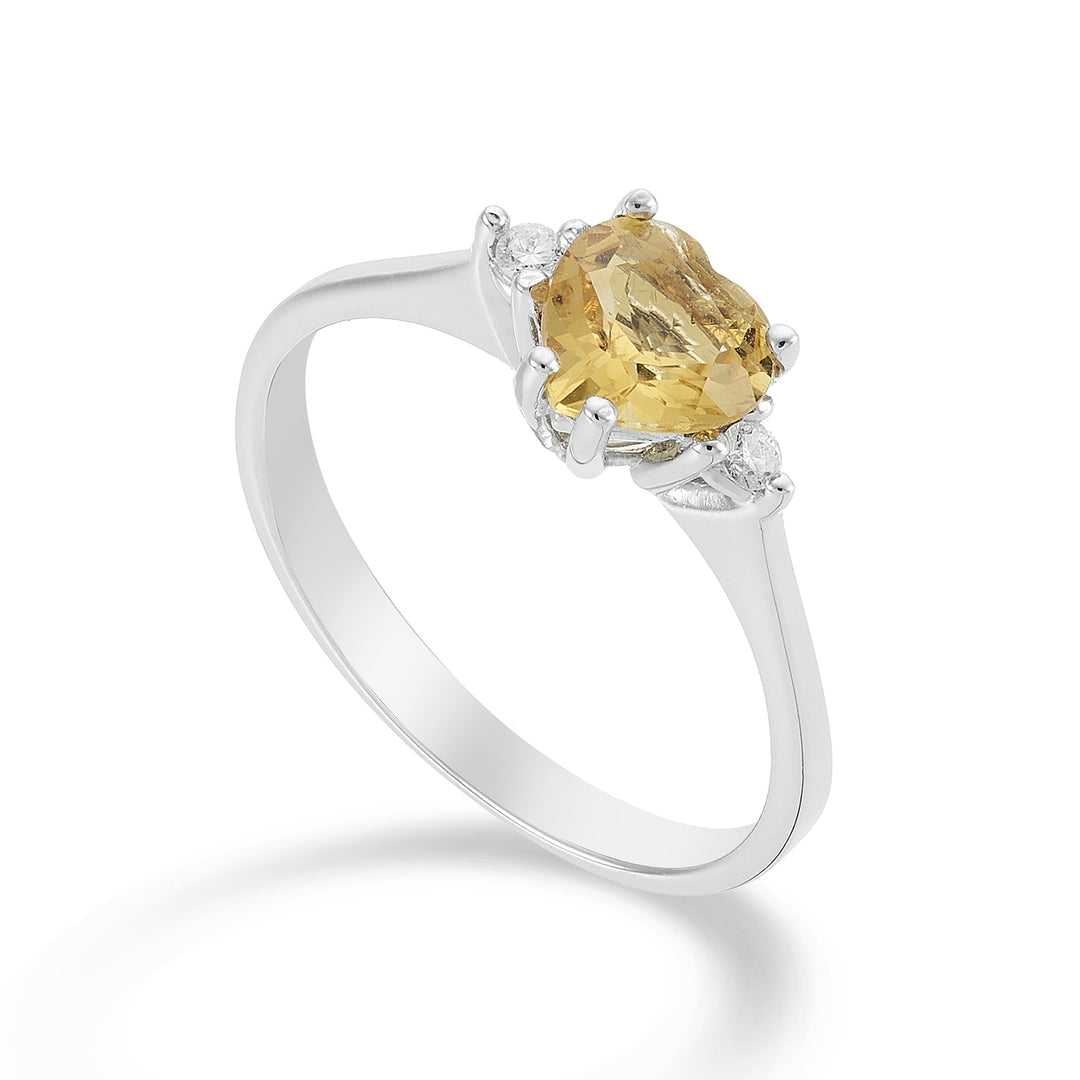 Nihama μια καρδιά κιτρίνης 18k 6x6 ct.0,60 διάμ. ct.0,04 NACL198DICITR66O4