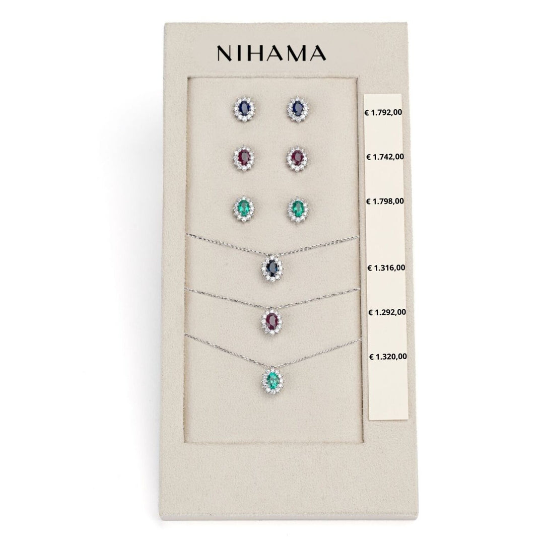 Nihama paket cl 5047 + eller 5030 18kt oval 6x4 safir, rubin och smaragd tr. N.LIGHTBOX.11-T