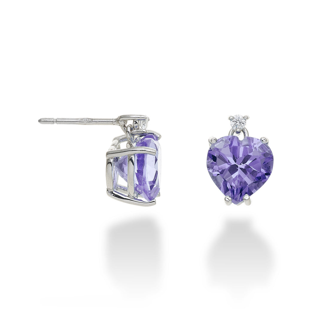 Nihama ή 18k αμέθυστος καρδιά 8x8 ct.2,90 διάμ. ct.0.05 NOCL198DIAMET88O4