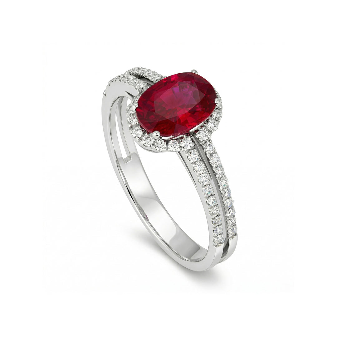 Golay oval rubinring 5x7 och diamanter ACL016WDIRU-17170110026